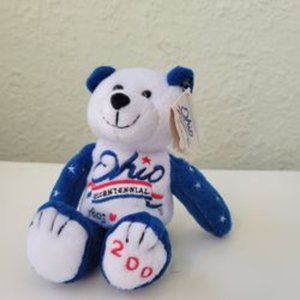 Ohio 8" Bicentennial Bear 200 Years Celebration 1803-2003 Red White Blue